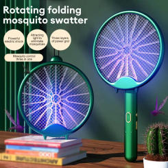 1pc 3000V Electric Mosquito Racket Mosquito Killer Lamp USB Rechargeable Foldable Mosquito Swatter Fly Swatter Mosquito Trap