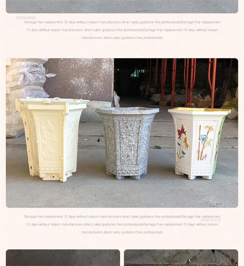 Description Picture 6 of itemHigh-foot Cement Flower Pot Mold Concrete Bonsai Concrete Plastic Model Plastic Steel Abrasive Gardening Buildings Decoration