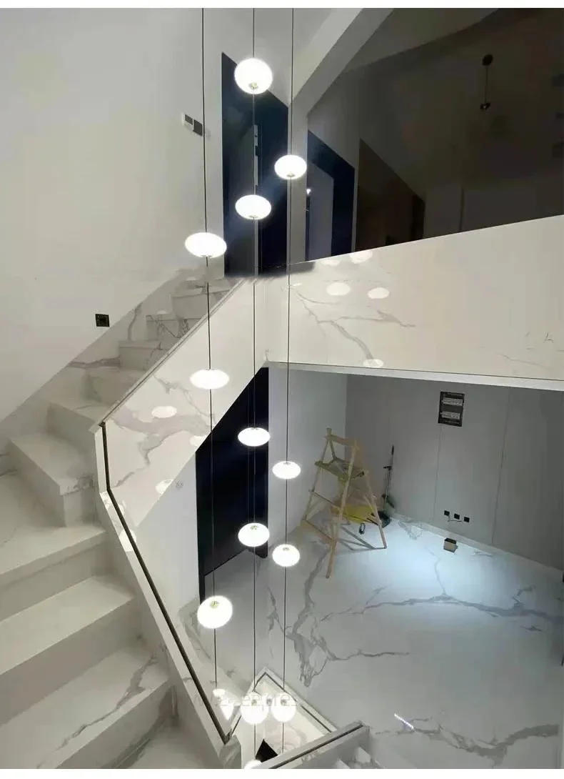 Description Picture 6 of itemModern Led Staircase Chandelier Living Room Hanging Light Designer Villa Duplex Building Oval String Attic Pendant Lighting