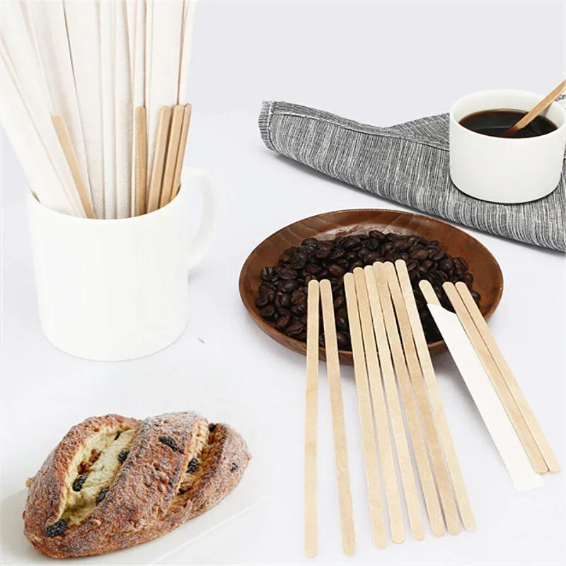 Description Picture 4 of item100pcs Single Packaged Coffee Wood Coffee Stirrer Disposable Wood Stirring Rod 14cm/19cm Coffee Stick Tea Stick