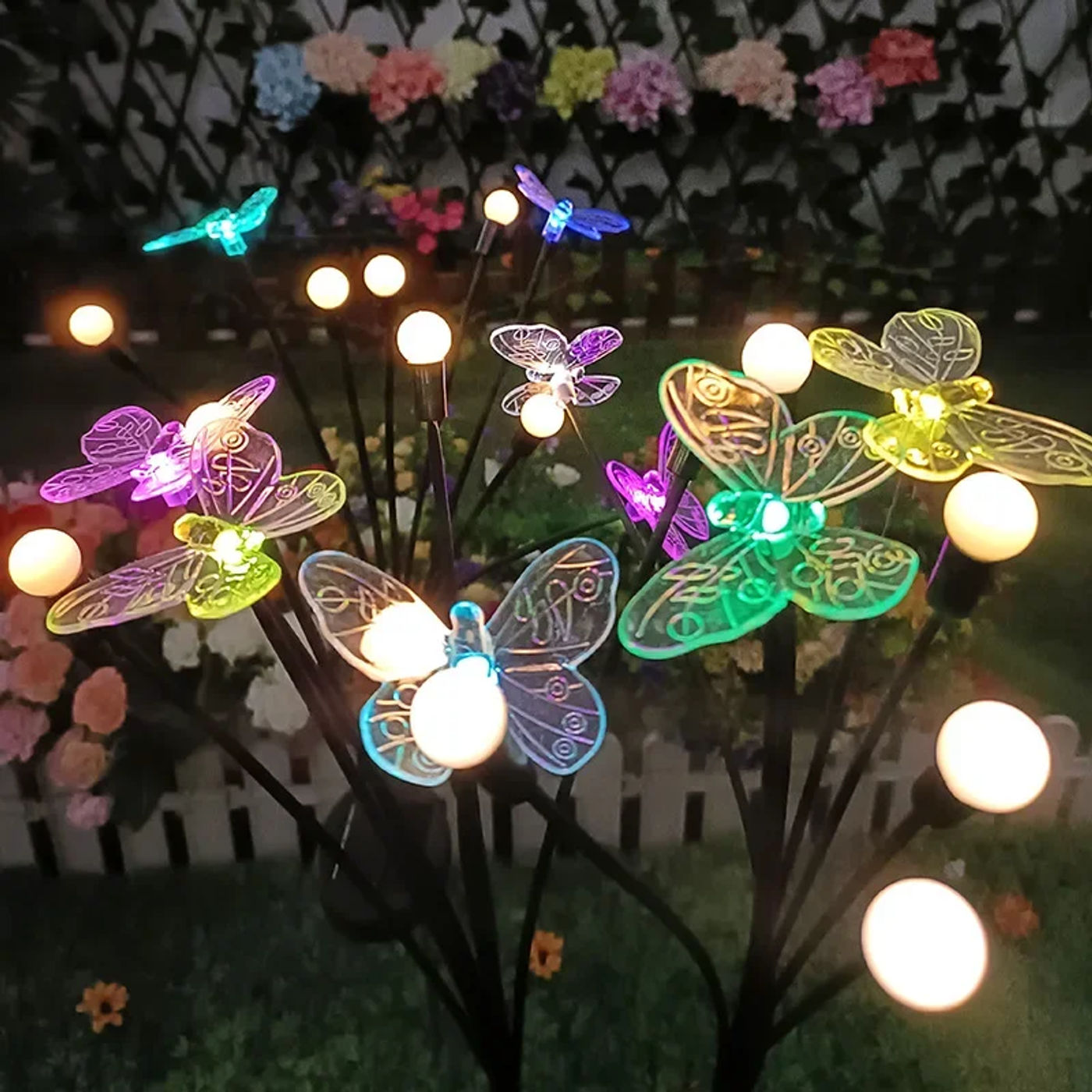 Description Picture 4 of itemLED Solar Powered Garden Lights Butterfly Firefly Lights Outdoor Waterproof Vibrant Swaying Lights for Patio Pathway Decoration