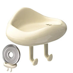 Cloud Shape Soap Dish Wall Mounted Soap Case With Hooks Stylish Bathroom Accessories Punch Free Soap Container For Shower