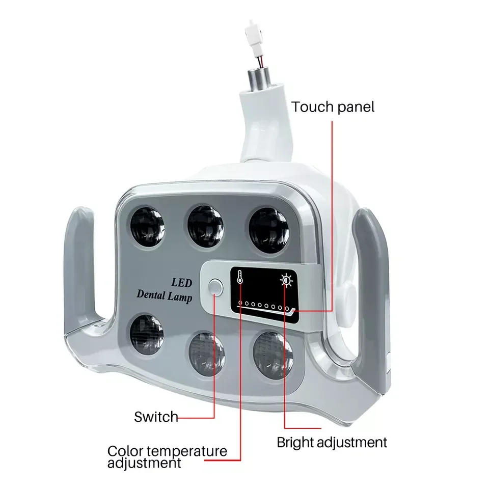 Description Picture 6 of itemDental Shadowless Induction Lamp 6 Bulds Two-Color Operating Oral Light Dental Unit Lamp For Dental Dentistry Chair Accessories