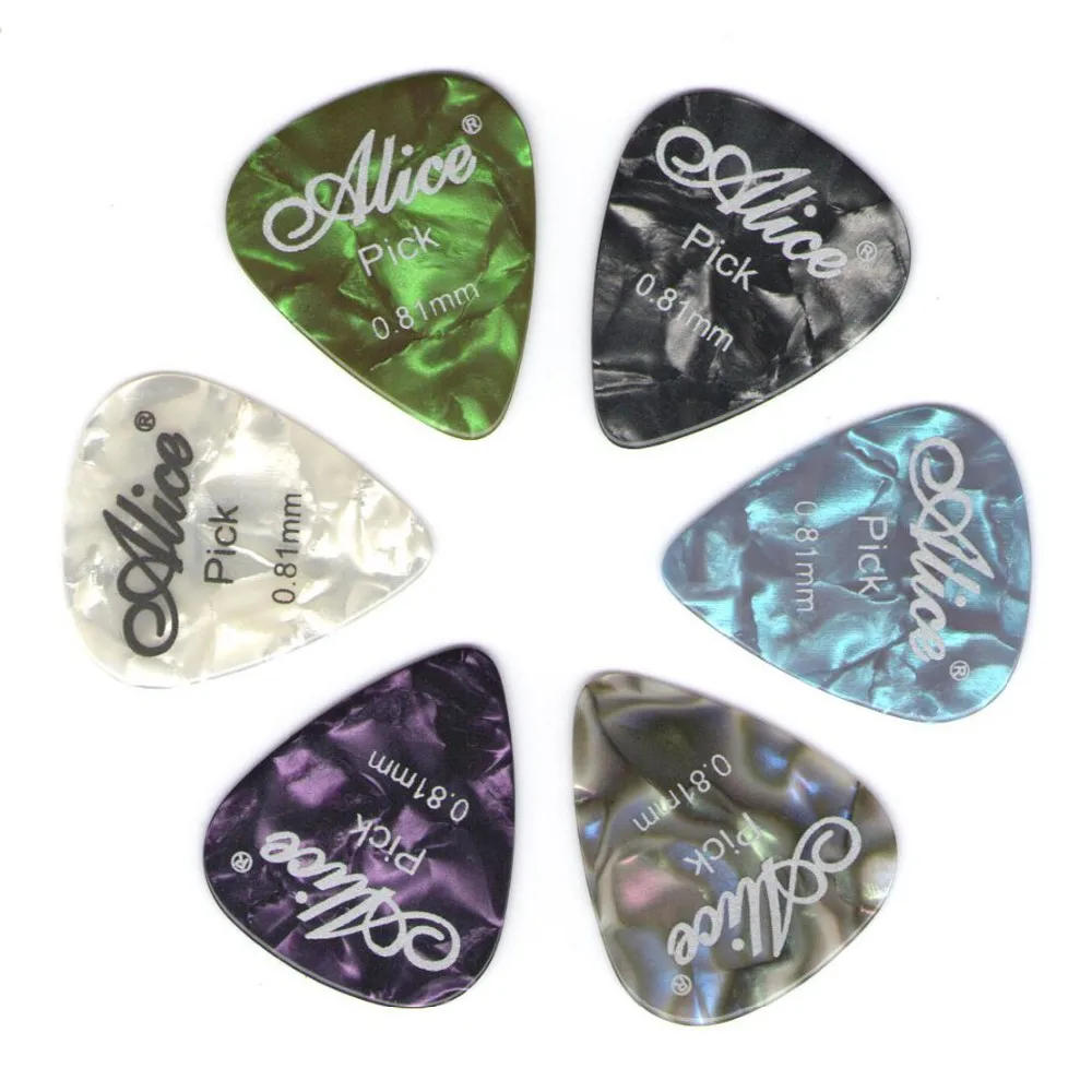 Description Picture 5 of item6Pcs Celluloid Guitar Picks Mediator Thickness 0.46 0.71 0.81 0.96 MM - Color Random Universal For All Guitar