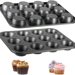 6/12 Cups Square Cupcake Pan Muffin Tray Cupcake Mold Muffin Pan Carbon Steel Baking Pan Non Stick Bakeware                  657