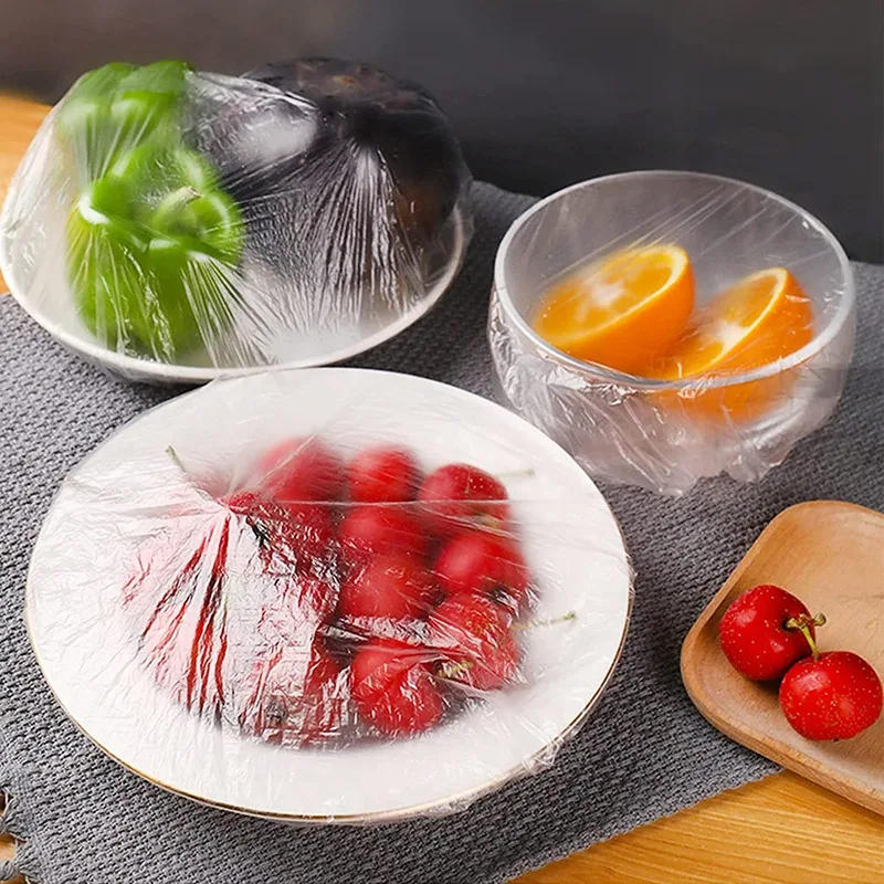 Description Picture 5 of item1000/100pcs Disposable Food Covers Plastic Kitchen Fresh-keeping Lid Food Cover Elastic Warp Packaging Storage Bags Wholesale