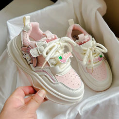 Kids Sneakers for Girls Cute Cartoon Kuromi Children Tennis Shoes Fashion Versatile Toddlers Causal School Sports Shoes Non-slip