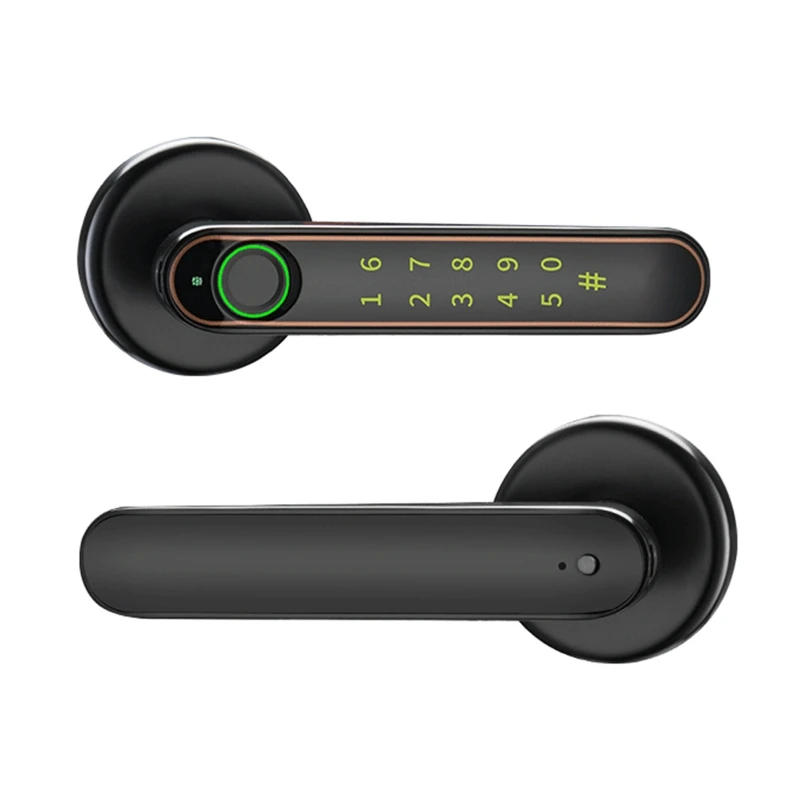 Description Picture 4 of itemfor Smart Fingerprint Door Lock with Handle Keypad Anti-peep Password Door Lock Keyless Entry Door Lock for Interior Dropship