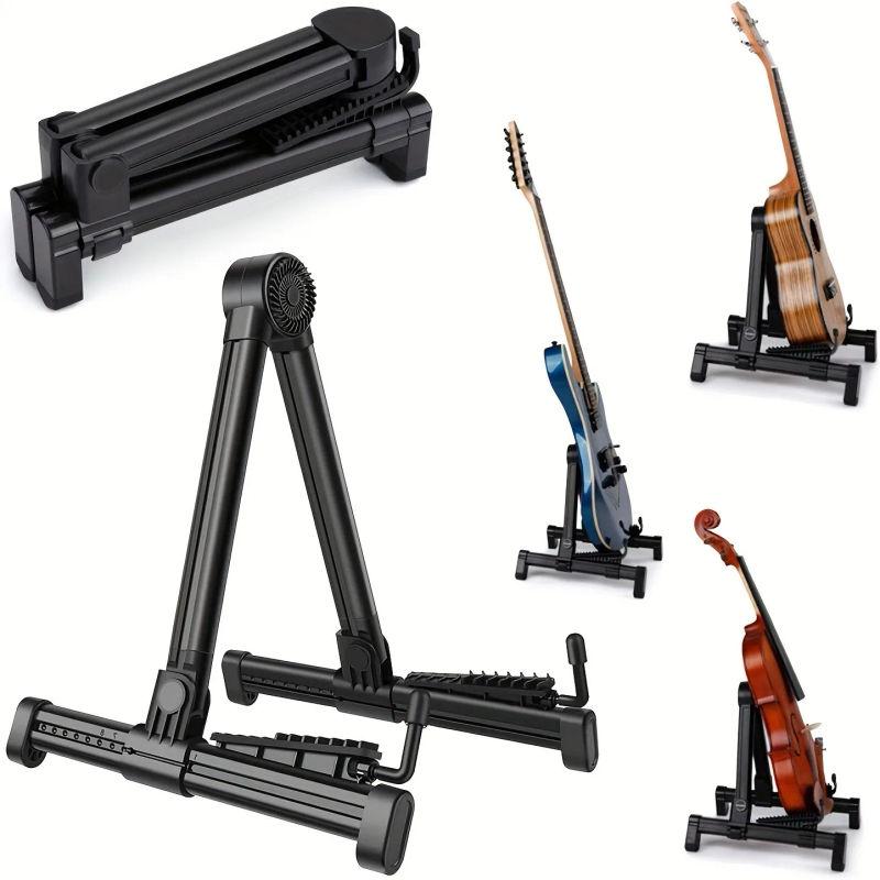 Description Picture 3 of itemAdjustable Guitar Stand - Folding Free-Standing Holder for Acoustic, Electric, Bass, Guitar, Mandolin, Banjo, Ukulele & Violin