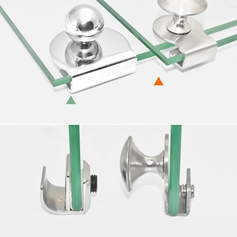 Description Picture 4 of itemNo Drilling Steel Glass Door Handle/clamp/clips For Office Glass Door Showcase Cabinet Drawer Pull Knob Furniture Hardware