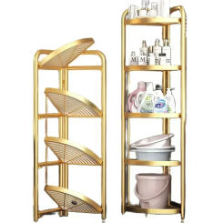 Installation-Free Triangle Folding Racks Floor Multi-Layer Toilet Storage Toilet Bathroom Washbasin Shelf