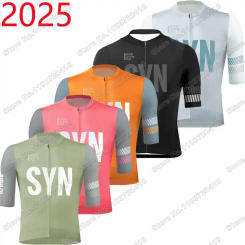 2025 SYN Cycling Jersey Short Sleeve Black Green Pink Orange Grey Summer Cycling Clothing Men Road Bike Shirts Bicycle Tops MTB