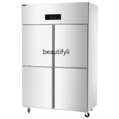 Four-Door Refrigerator Commercial Freeze Storage Freezer Kitchen Double Temperature Vertical Stainless Steel