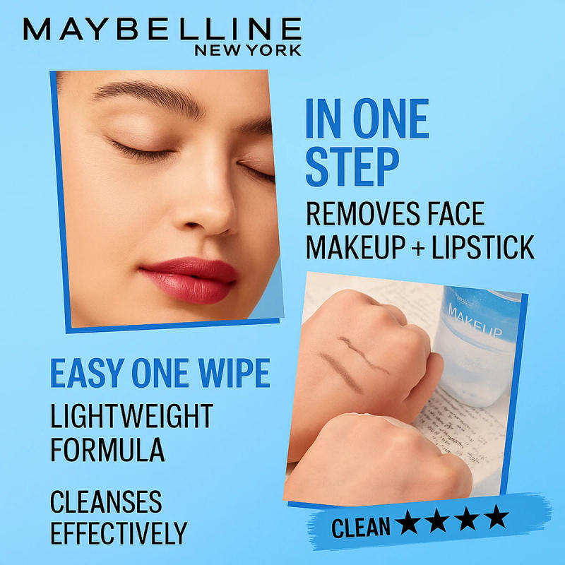 Description Picture 5 of itemMaybelline Eye Lip Makeup Remover Liquid Waterproof Mascara Eyeliner Lipstick Remover Gentle Facial Cleanser Travel Size 150ml