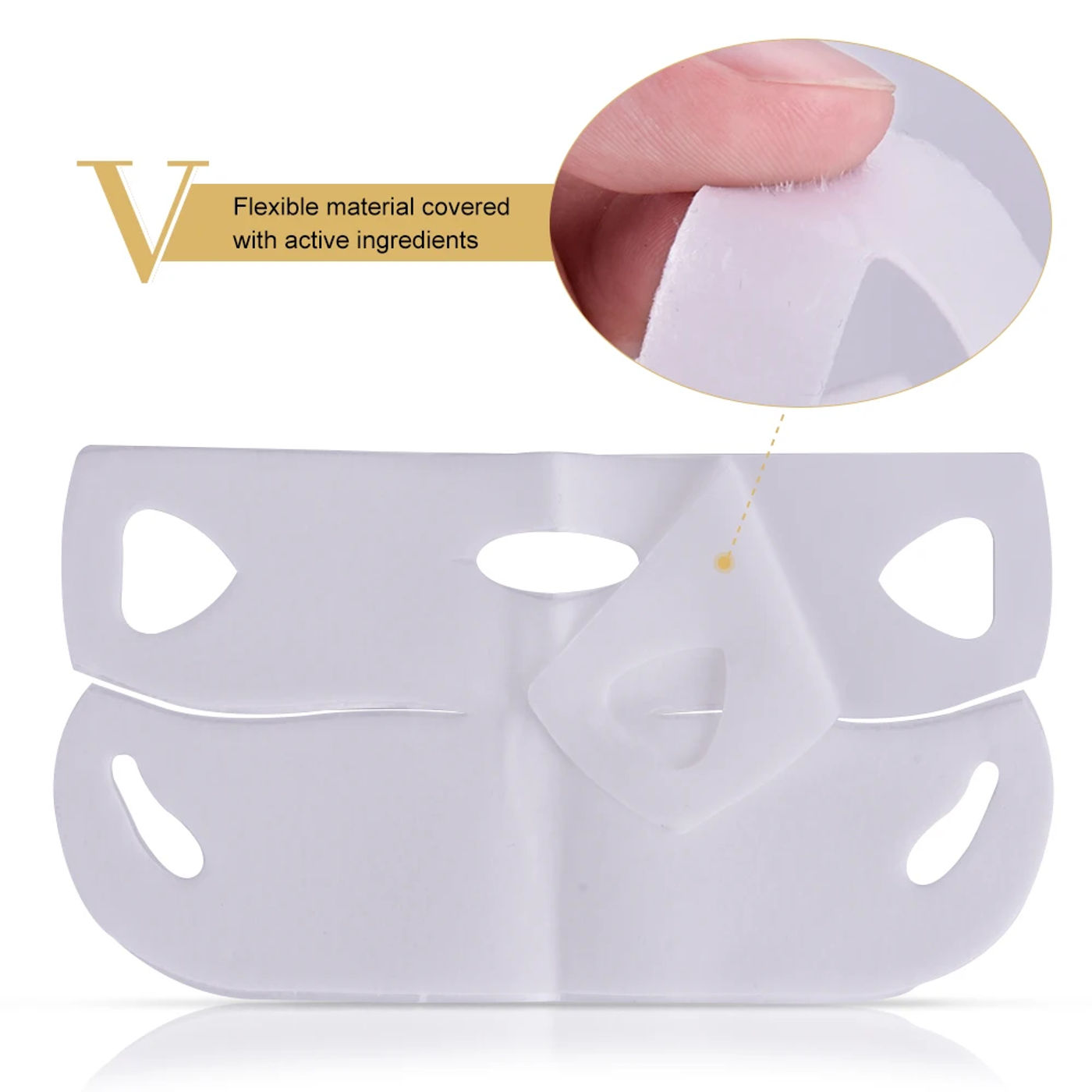 Description Picture 3 of item1-5pcs 4D V shape Lifting Face Mask Ear Hanging Chin Cheek Lift Facial Slimming Hydrogel Thin Face-Lifting Slimmer Mask