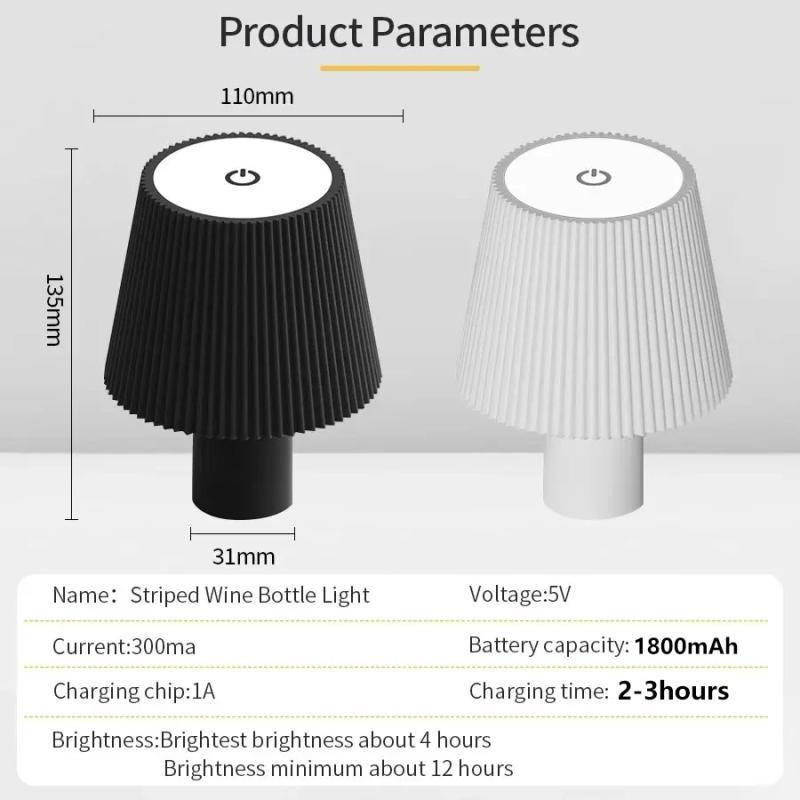 Description Picture 3 of itemRechargeable Table Lamp LED Touch Sensor Desktop Night Light Wireless Reading Lamp for Restaurant Hotel Bar Bedroom Decor Light