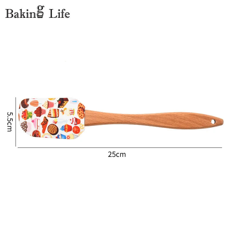 Description Picture 3 of itemNew Christmas Wooden Handle Kitchen Fondant Cake Cream Spatula Silicone Butter Scraper Kitchen Baking Tools Espatula Silicona