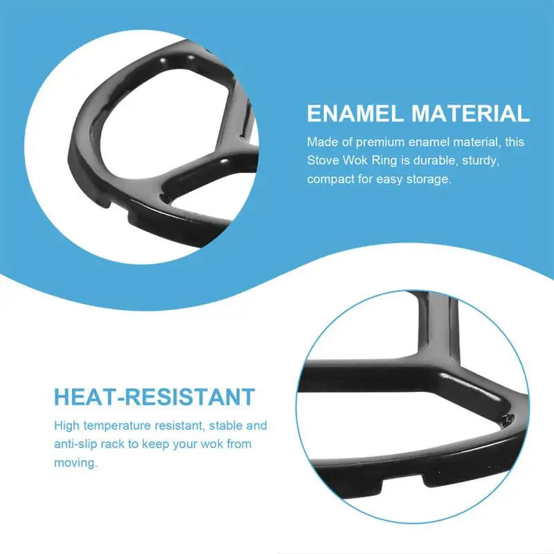 Description Picture 4 of itemRange Pan Holder Burner Wok Support Rack Kitchen Tool Shelf Gas Stove Enamel Holder Pot Holder Organizer Rack for Gas Stove