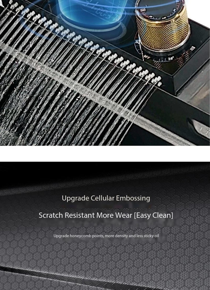 Description Picture 4 of itemGarbage Can Honeycomb Waterfall Sink Kitchen Stainless Steel Topmount Sink Large Single Slot Wash Basin With Waterfall Faucet