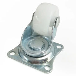1PC Universal Swivel Casters 1"Furniture Wheel Castor White PP Nylon Dual RollerWheel ForPlatformTrolley Chair Fixed Swivel