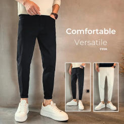 New Streetwear Men's Straight Fit Denim Cropped Pants Stretch Comfortable Fashionable Versatile Casual Denim Trousers Y2K Male