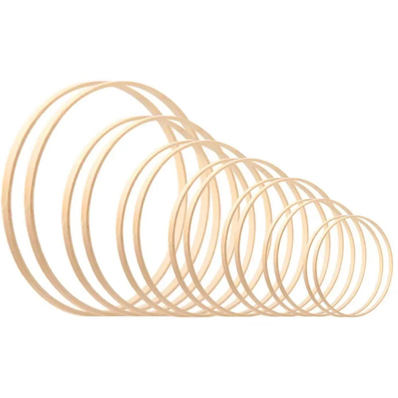 Description Picture 2 of item5Pcs 9/12/17/19/22/26/30cm Ring Round Wooden Ring Bamboo Hoop Frame DIY Wreath Decorative Circle Craft Tools Wedding Decoration