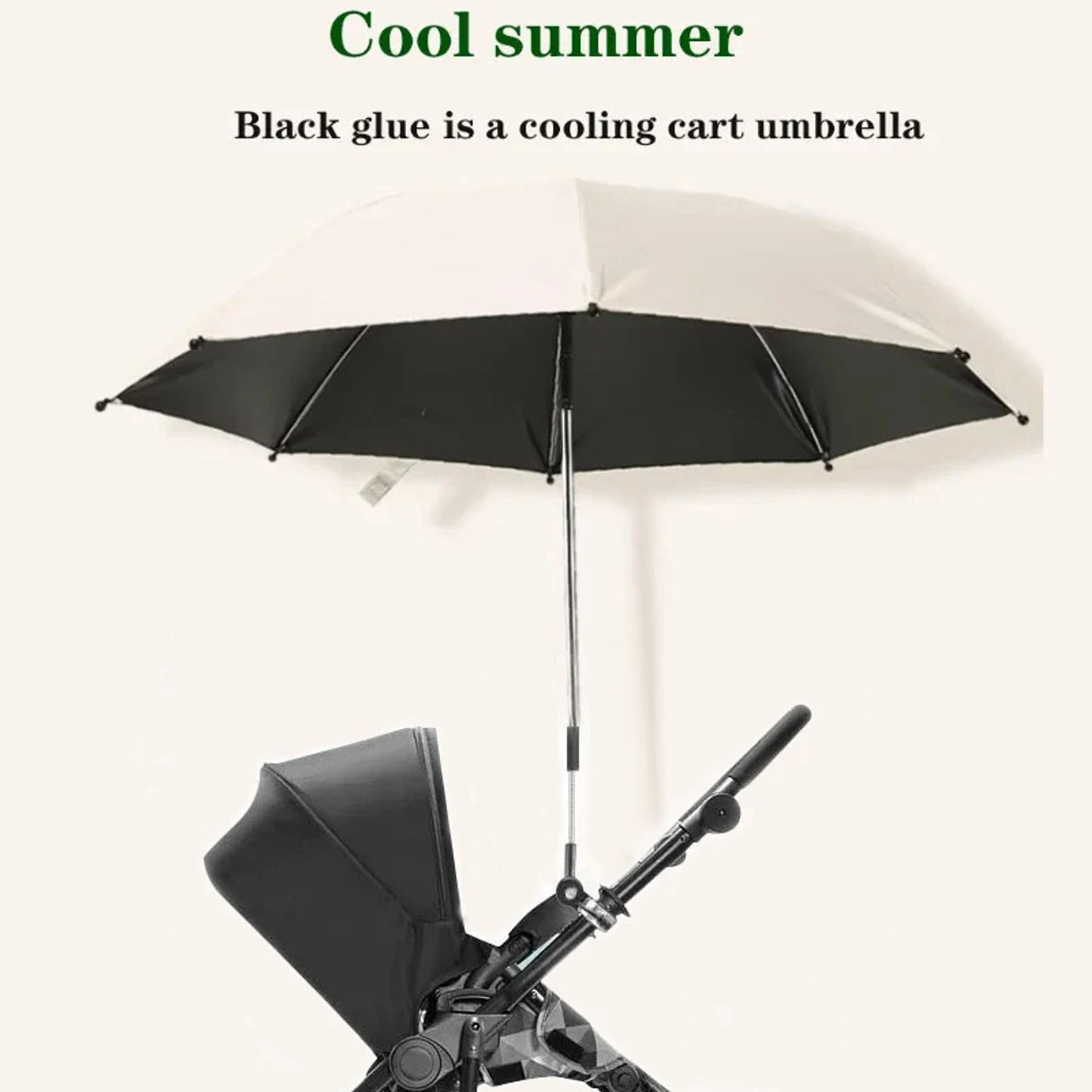 Description Picture 2 of itemBaby Stroller Folding Umbrella UV Sun Rain Protection Parasol 360 Degrees Adjustable Universal Stroller Sunshade Canopy CoverBab