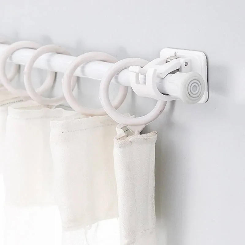 Description Picture 6 of item2-8PCS Adjustable Curtain Rod Clip Self Adhesive Wall Hooks Punch-free Shower Curtain Rod Hanging Holder Bathroom Accessories