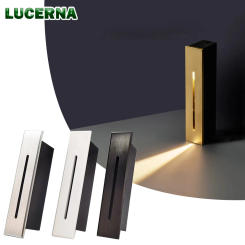 LED Stair Step Ligth 3W Recessed Staircase Wall Light 110V 220V Indoor Corner Wall Lamp Hotel Home Corridor Foyer Night Light
