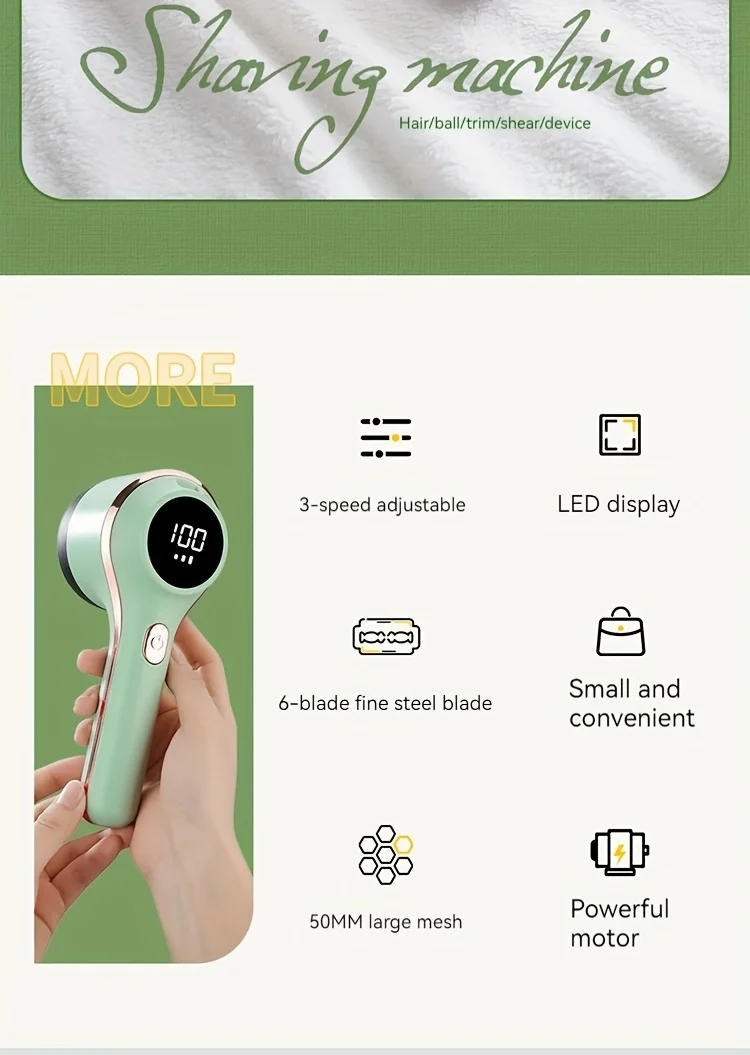 Description Picture 4 of itemLint Remover Electric USB Rechargeable Clothes Shaver Power Removes Lint From Clothes Cleaning Brush Take Out of Clothes