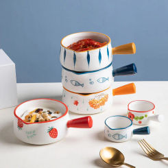 Ceramic sauce boat, finger bowl, milk pouring pot and guiding bowl, can enter the oven