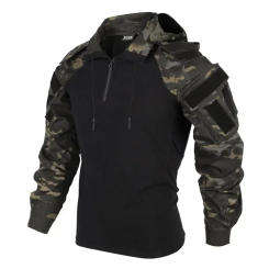 Combat Shirt Hoodies Tops Men Airsoft Tactical Shirts Long Sleeve Paintball Camping Hiking T-shirts Work Clothing Wear Resistant
