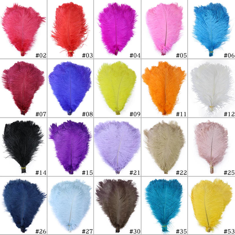 Description Picture 5 of item10Pcs Colored Natural Ostrich Feather 15-50CM For Craft Wedding Center Ostrich Plumes Table Centerpieces Party Stage Decoration