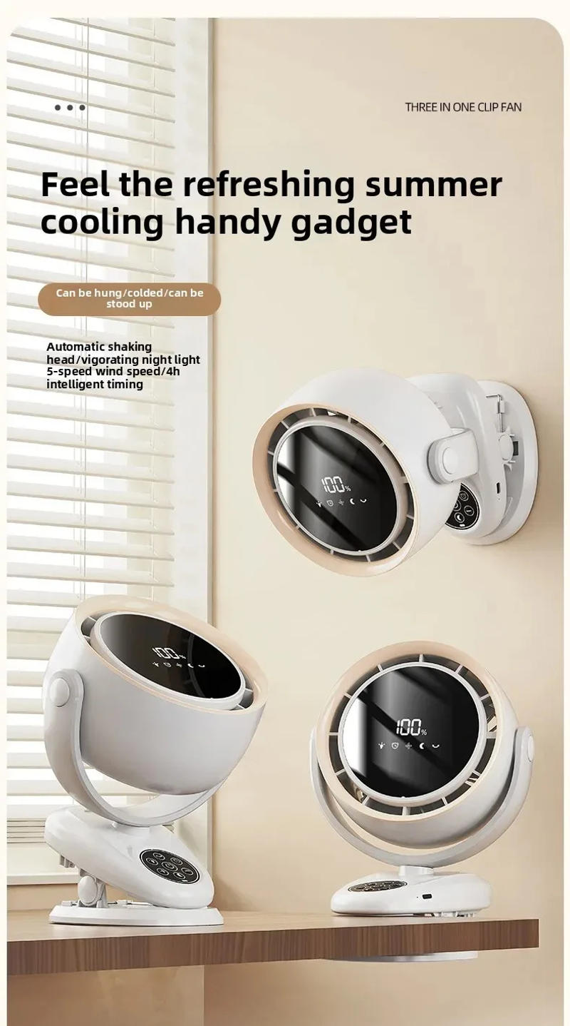 Description Picture 4 of itemPortable Desktop Fan Car Fan For Home Office Dormitory USB Small Electric Fan Air circulators High Wind wall-mounted Table Fan