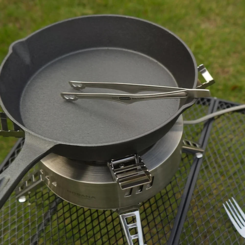 Description Picture 4 of itemNOBANA Camping Clip Stainless Steel Kitchen Beef Food Tongs Ultralight Heat-Resistant Reusable Camping Cookware for BBQ Picnic