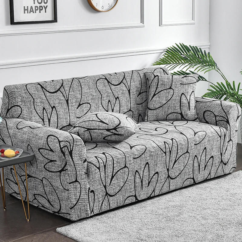 Description Picture 4 of item1pc Stretch Sofa Cover Printed Spandex Corner Sofa Slipcovers Floral Milk Silk Dustproof Non-slip Sofa Couch Covers Home Decor