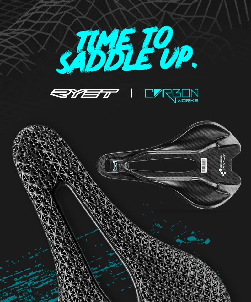 Description Picture 2 of itemRYET 3D Printed Bicycle Saddle Ultralight Carbon EVA 245x145mm Bike Seating Part MTB Gravel Road Bike Seat Cycling Cushion