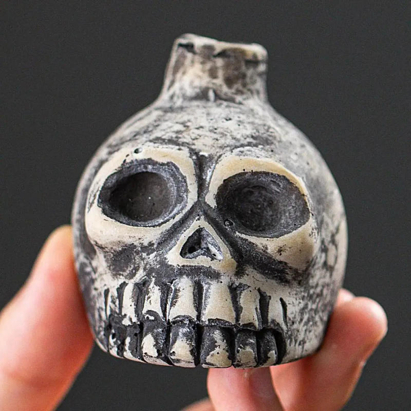 Description Picture 2 of itemAztech Death Whistle Portable Skull Spooky Whistle Wacky Ceramic Crow Whistle Weird Instruments For Halloween