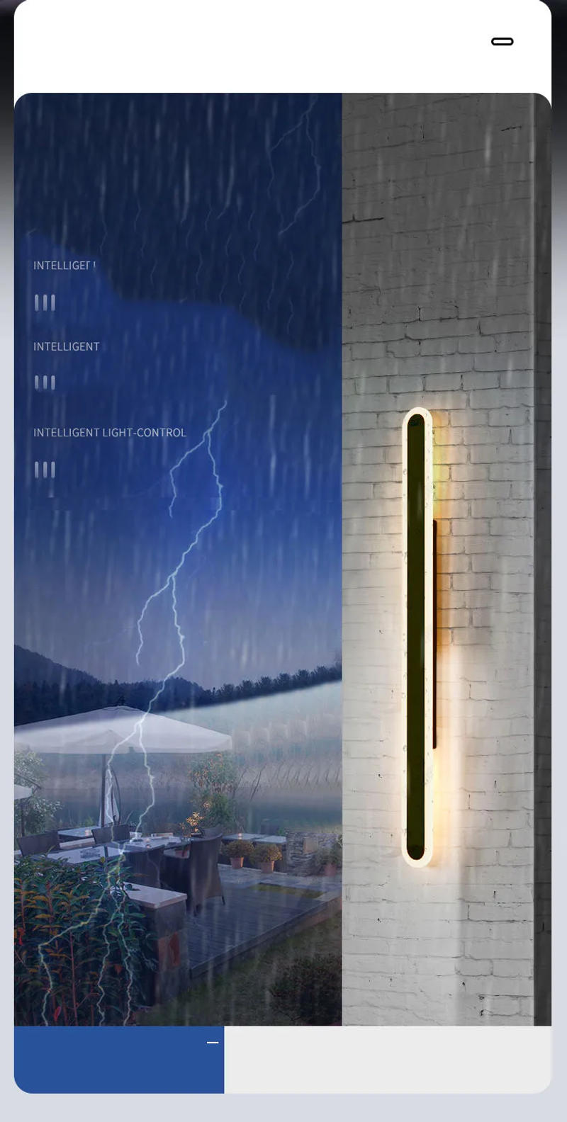 Description Picture 3 of itemOutdoor wall lighting waterproof long strip LED wall lamp residential area villa garden entrance 360 degree luminous wall lamp