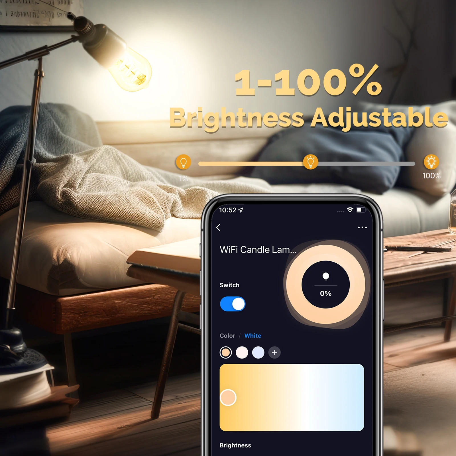 Description Picture 5 of itemMOES Tuya WiFi Smart ST64 Edison LED Light Bulbs 16 Million RGB Color Changing 2700K-6500K Dimmable Work with Alexa/Google Home