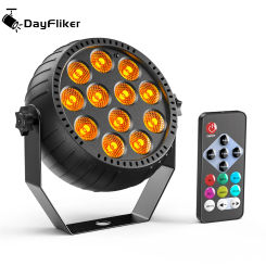 DayFlicker 12LED Mini RGB Wireless Rechargeable Par Lights LED Par Light Rechargeable Show Lightsfor Concert DJ Wedding Bar