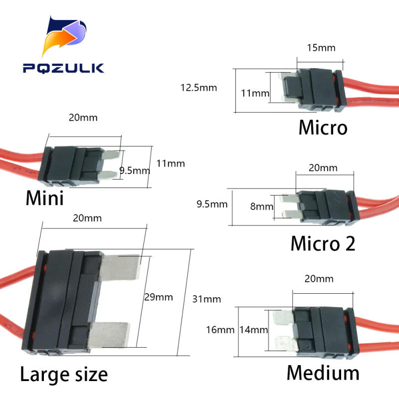 Description Picture 2 of item1PCS ACC Power Take-off Vehicle Double Wire Medium Small Mini Fuse Box Power Take-Off Extension Line Protection Device