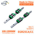 KYDCN 2pcs EGR25 Low Assembly Square Linear Guide with 4pcs Bearing Block EGH25CA/EGW25CC For CNC