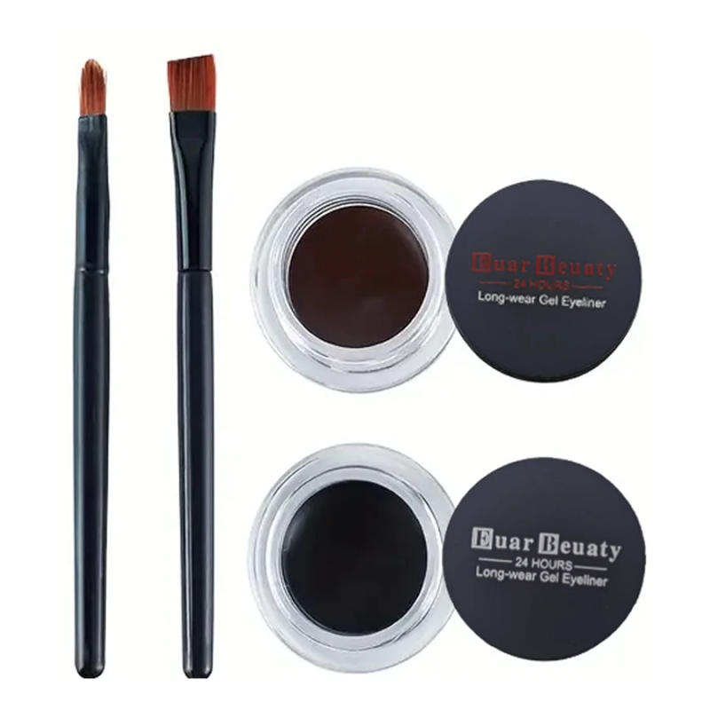 Description Picture 3 of item2-in-1 Gel Eyeliner Set Quick-Drying Long-Lasting Eyeliner, Ultra-Thin Angle Eyeliner Brush Eye Makeup Waterproof Beauty Set, Black, Brown