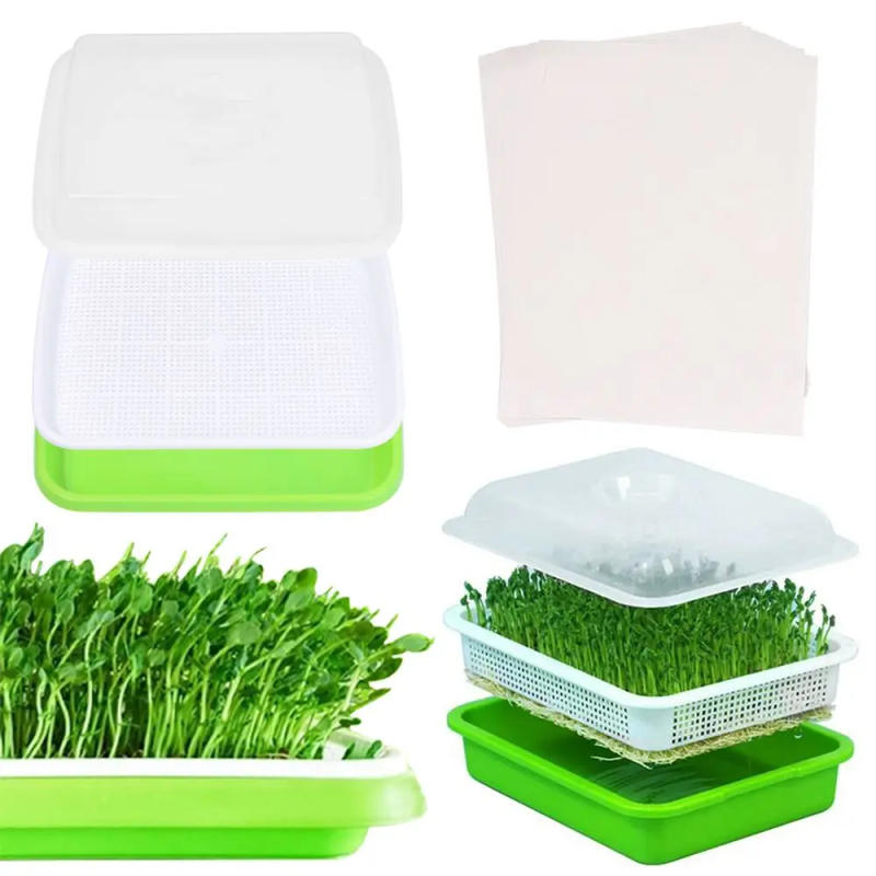 Description Picture 2 of item1pc Plastic Grow Nursery Pots Vegetable Soilless Nursery Trays Seed Germination Tray Seedling Sprout Plate Nursery Pots Tray
