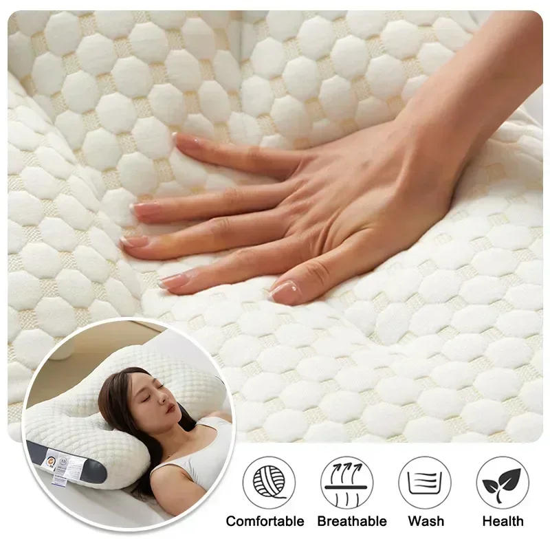 Description Picture 5 of itemSoy fiber massage cervical pillow with porous and breathable features helps with sleeping, suitable for hotel and home bedding