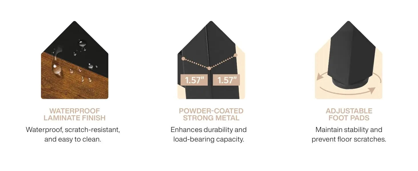 Description Picture 4 of itemTribesigns Dining Table for 8 People, 70.87-inch Rectangular Wood Kitchen Table with Strong Metal Frame, Industrial Large Long
