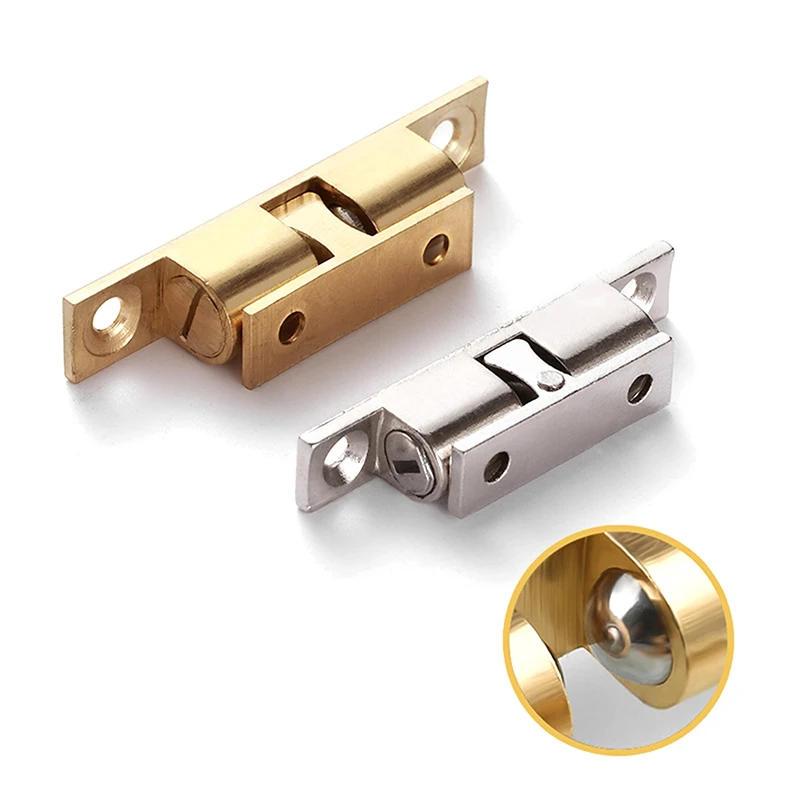 Description Picture 5 of item1PC Brass Touch Beads Lock Door Spring Clip Cabinet Door Catches Silver Double Ball Catch Cabinet Door Latch 42/50/60/70mm