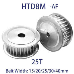 1Pcs HTD 8M AF Timing Pulley 25T Teeth Bore 8mm - 28mm Belt Width 15/20/25/30/40mm 8M Aluminum Alloy Transmission Belt Pulley