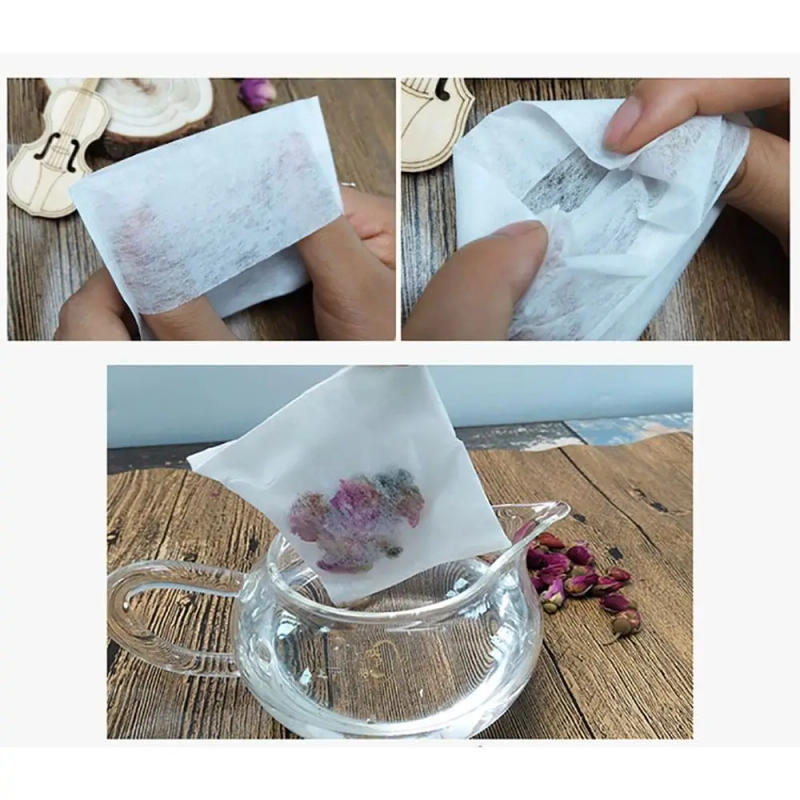 Description Picture 6 of item100Pcs Non Woven Disposable Empty Tea Bag Filter Folding Tea Infuser Filter Supply Tea Filter Bag Kitchen Convenience Gadgets